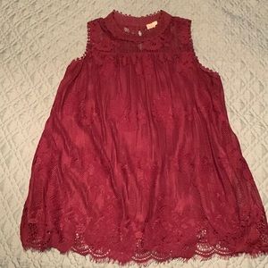 Maroon lace tank